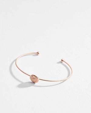 Baby Pink Ted Baker Elvas Enamel Button Bangle | ZA0001872