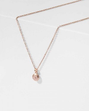 Baby Pink Ted Baker Elvina Enamel Button Necklace | ZA0001983