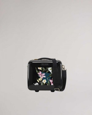 Black Ted Baker Anvil Spliced Floral Vanity Case | ZA0000412