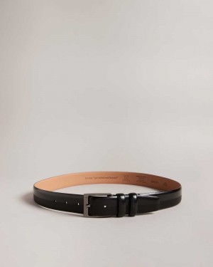 Black Ted Baker Harvii Etched Leather Belt | ZA0001763