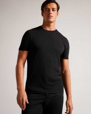 Black Ted Baker Helpa Short Sleeve T-Shirt | ZA0001269