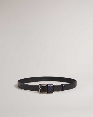 Black Ted Baker Koen Centre Bar Buckle Belt | ZA0001777