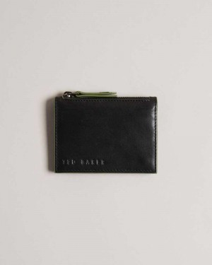 Black Ted Baker Nator Zipped Cardholder | ZA0000358