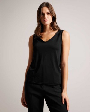 Black Ted Baker Shavon V Front Vest | ZA0001598