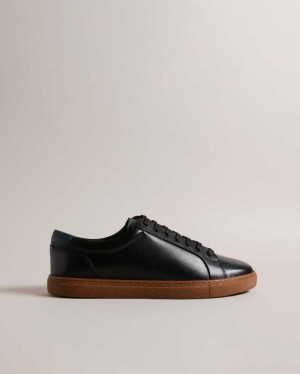 Black Ted Baker Udamou Leather Sneakers | ZA0001727