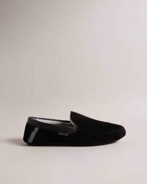 Black Ted Baker Vallant Moccasin Slippers | ZA0001699