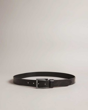 Black Ted Baker Whyatt Laser Etched Leather Belt | ZA0001798