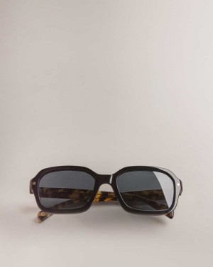 Black Ted Baker Wyatty Rectangle Acetate Sunglasses | ZA0002127