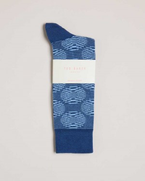 Blue Ted Baker Circsok Circular Geometric Socks | ZA0002072