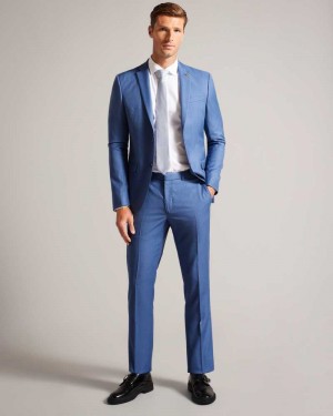 Blue Ted Baker Dorsets Wool Suit Trousers | ZA0001148