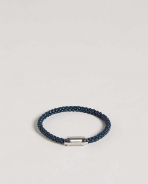 Blue Ted Baker Duran Leather Woven Bracelet | ZA0002087