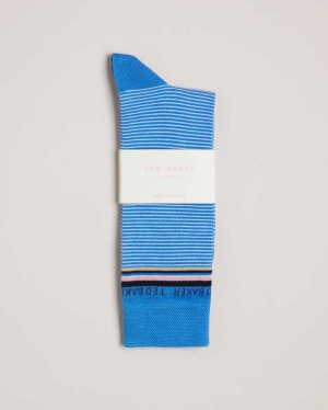 Blue Ted Baker Finestr Fine Striped Socks | ZA0002082