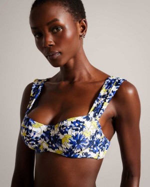 Blue Ted Baker Pippea Floral Balconette Bikini Top | ZA0001212