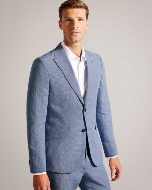 Blue Ted Baker Scopej Slim Fit Puppytooth Suit Jacket | ZA0000626