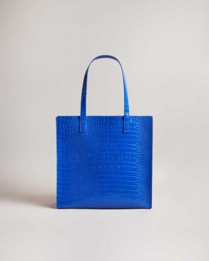 Bright Blue Ted Baker Croccon Croc Detail Large Icon Bag | ZA0000468