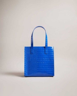 Bright Blue Ted Baker Reptcon Croc Detail Small Icon Bag | ZA0000463