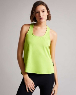 Bright Green Ted Baker Deilli Scoop Neck Racerback Top | ZA0001329