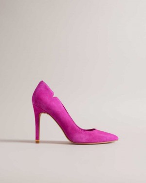 Bright Pink Ted Baker Orlays Gold Detail Court Shoes | ZA0001634