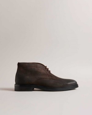 Brown Chocolate Ted Baker Anddrew Polished Suede Chukka Boots | ZA0001610