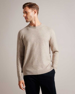 Brown Tan Ted Baker Loung Long Sleeve T Knit Jumper | ZA0000735