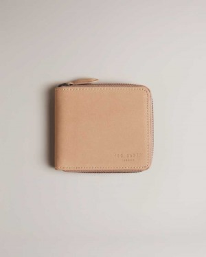 Brown Ted Baker Krolt Nubuck Zip Around Wallet | ZA0000490