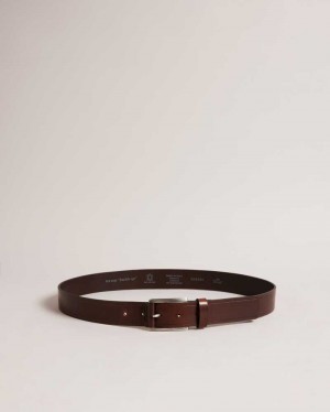 Brown Ted Baker Linded Embossed Leather Belt | ZA0001754