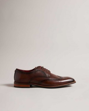 Brown Ted Baker Markuse Brogue Detail Derby Shoes | ZA0001626