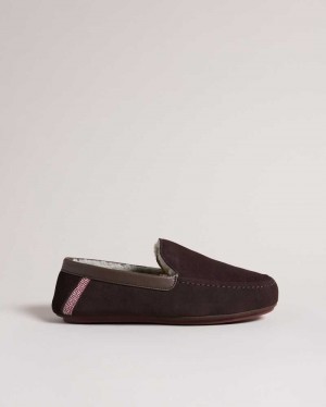 Brown Ted Baker Vallant Moccasin Slippers | ZA0001702