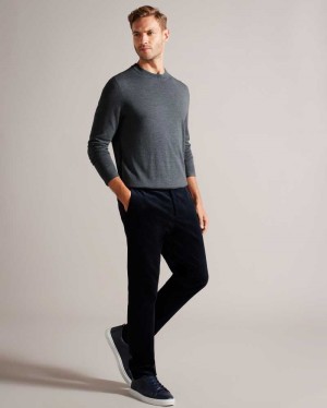 Charcoal Ted Baker Carnby Lightweight Wool Jumper | ZA0000760