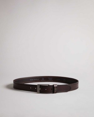 Chocolate Ted Baker Crikitt Cricket Stitch Belt | ZA0001769