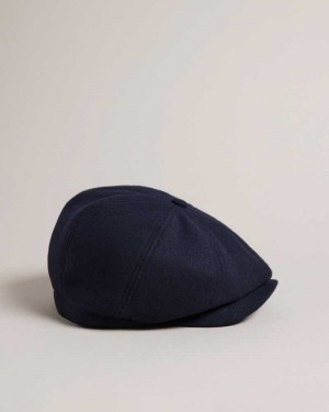 Dark Blue Ted Baker Elijahs Wool Felt Baker Boy Hat | ZA0001861