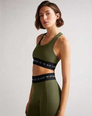 Dark Green Ted Baker Lluuccy Breathable Racerback Bralette | ZA0001104