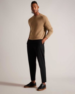 Dark Tan Ted Baker Glant Pure Cashmere Jumper | ZA0000756