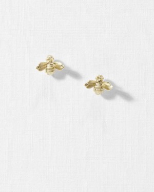 Gold Colour Ted Baker Beelii Bee Earrings | ZA0001934