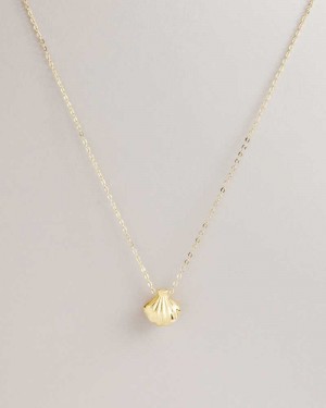 Gold Colour Ted Baker Clamra Clam Shell Pendant Necklace | ZA0002019