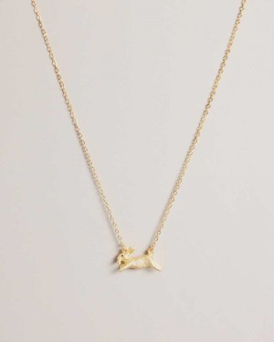 Gold Colour Ted Baker Rabsa Rabbit Pendant Necklace | ZA0002006