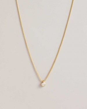 Gold Colour Ted Baker Sininaa Crystal Pendant Necklace | ZA0002001