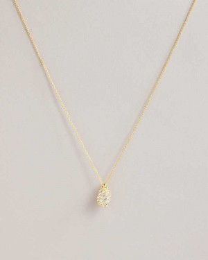 Gold Colour Ted Baker Sorayaa Crystal Shell Pendant Necklace | ZA0002005