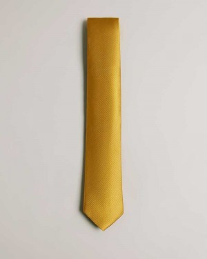 Gold Ted Baker Moorez Ottoman Silk Tie | ZA0002160