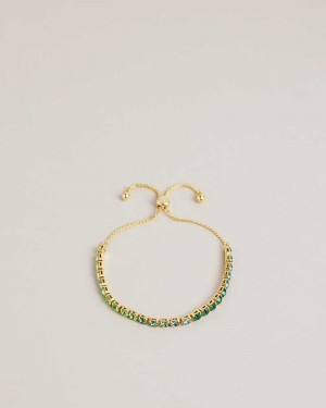 Green Ted Baker Melrah Crystal Drawstring Bracelet | ZA0001889