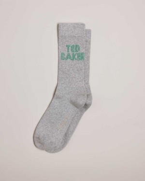 Grey Ted Baker Bransk Branded Socks | ZA0002076