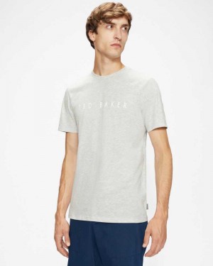 Grey Ted Baker Broni Short Sleeve Branded T-Shirt | ZA0001232