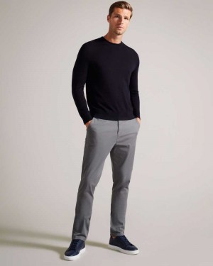 Grey Ted Baker Ryce Slim Fit Lyocell Blend Chinos | ZA0001555