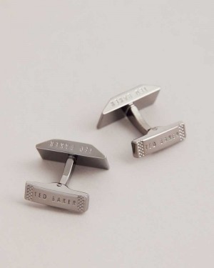 Gunmetal Colour Ted Baker Presus Geometric Cufflinks | ZA0001800