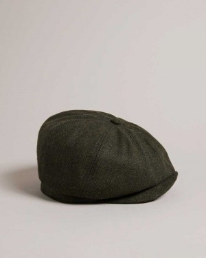 Khaki Ted Baker Olliii Wool Felt Baker Boy Hat | ZA0001864