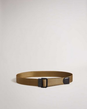 Khaki Ted Baker Timmey Woven Belt | ZA0001783