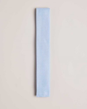 Light Blue Ted Baker Kallino Knitted Tie | ZA0002147