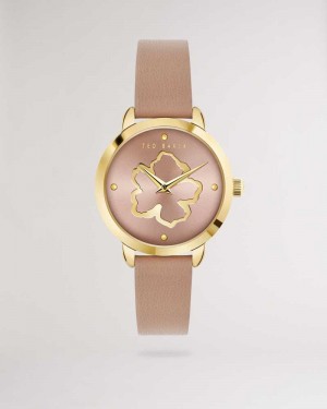 Light Brown Ted Baker Devasy Magnolia Watch With Vegan Leather Strap | ZA0002182