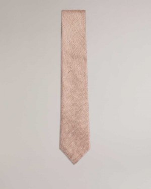 Light Brown Ted Baker Jamzez Textured Silk Blend Tie | ZA0002141