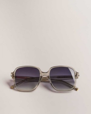 Light Grey Ted Baker Romeyy Oversized Square Frame Sunglasses | ZA0002140